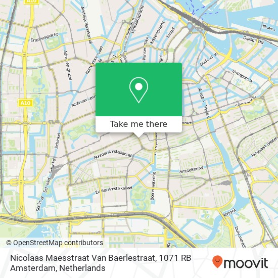 Nicolaas Maesstraat Van Baerlestraat, 1071 RB Amsterdam map