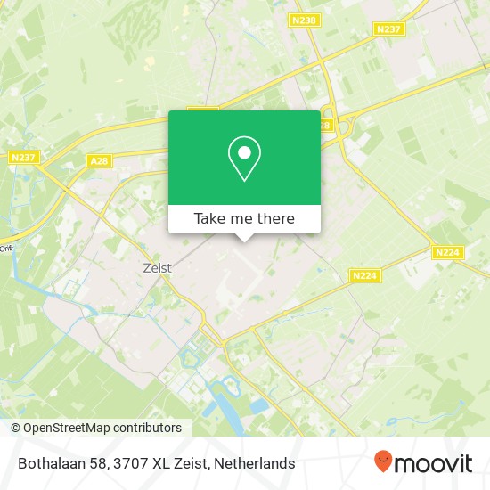 Bothalaan 58, 3707 XL Zeist Karte