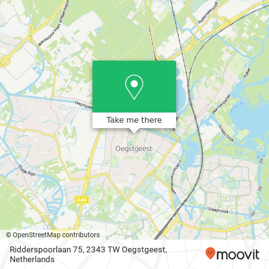 Ridderspoorlaan 75, 2343 TW Oegstgeest Karte