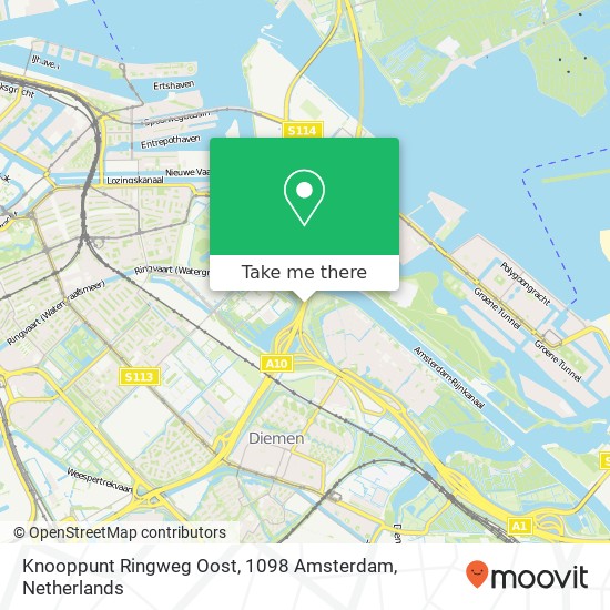 Knooppunt Ringweg Oost, 1098 Amsterdam Karte