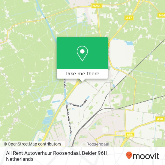 All Rent Autoverhuur Roosendaal, Belder 96H map