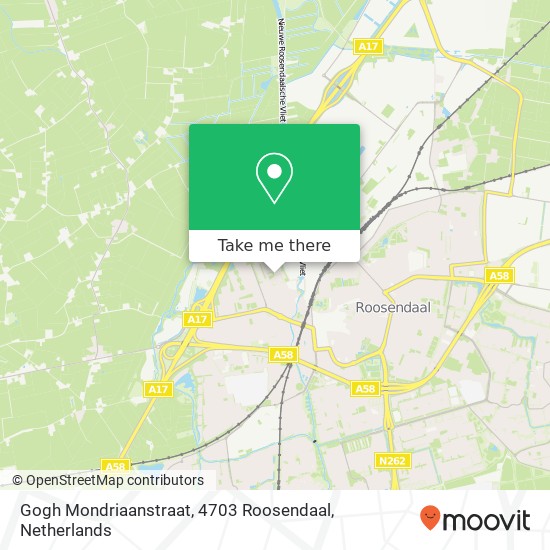 Gogh Mondriaanstraat, 4703 Roosendaal Karte