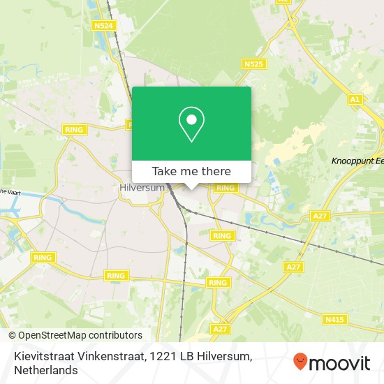 Kievitstraat Vinkenstraat, 1221 LB Hilversum map