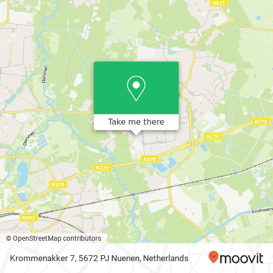 Krommenakker 7, 5672 PJ Nuenen Karte