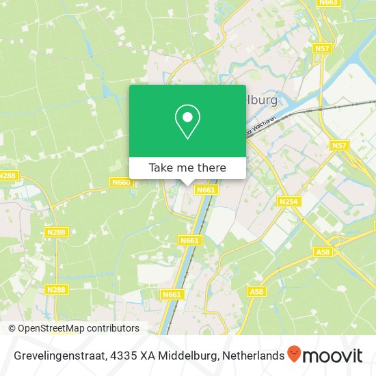 Grevelingenstraat, 4335 XA Middelburg Karte