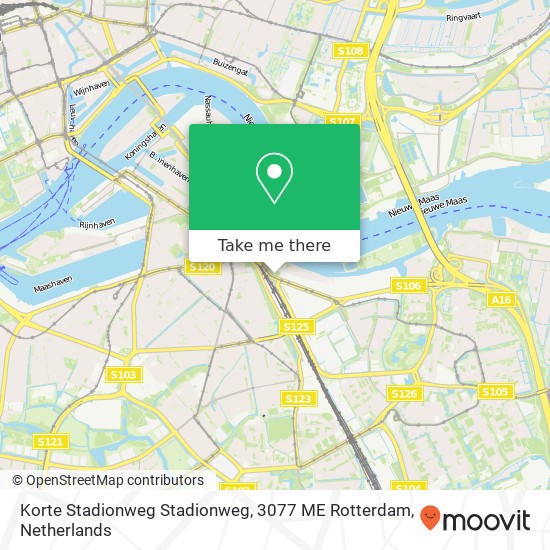 Korte Stadionweg Stadionweg, 3077 ME Rotterdam map