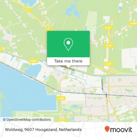 Woldweg, 9607 Hoogezand Karte