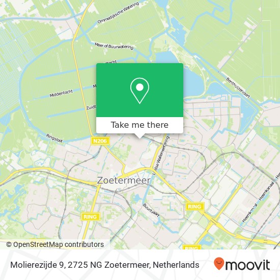 Molierezijde 9, 2725 NG Zoetermeer map