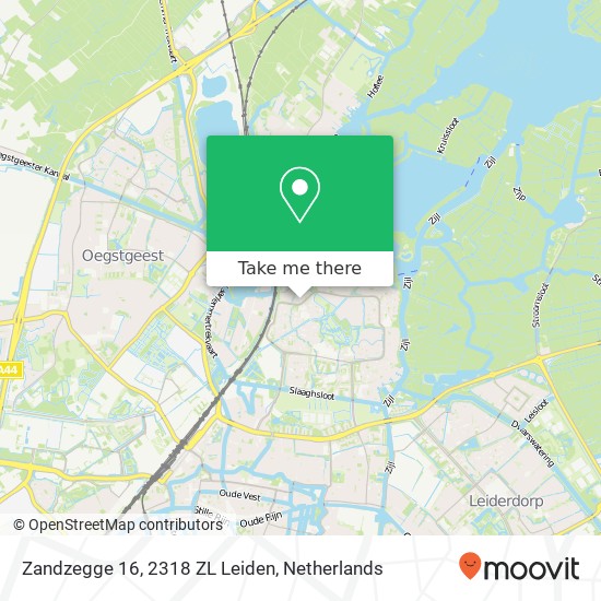 Zandzegge 16, 2318 ZL Leiden map