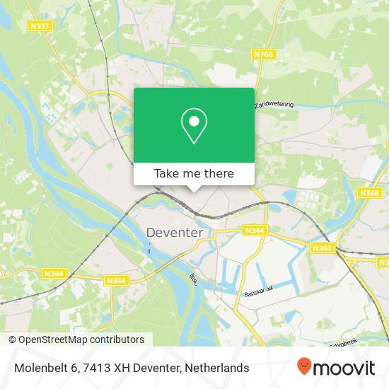 Molenbelt 6, 7413 XH Deventer map