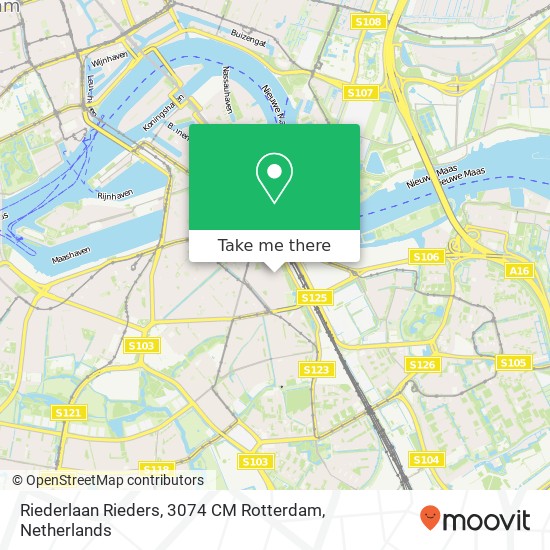 Riederlaan Rieders, 3074 CM Rotterdam map