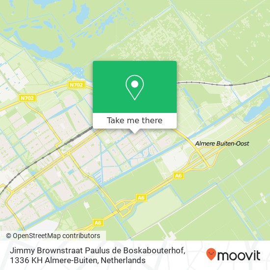 Jimmy Brownstraat Paulus de Boskabouterhof, 1336 KH Almere-Buiten map