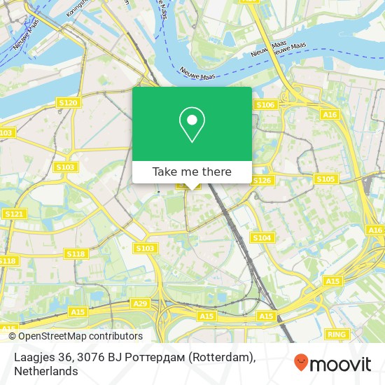 Laagjes 36, 3076 BJ Роттердам (Rotterdam) Karte