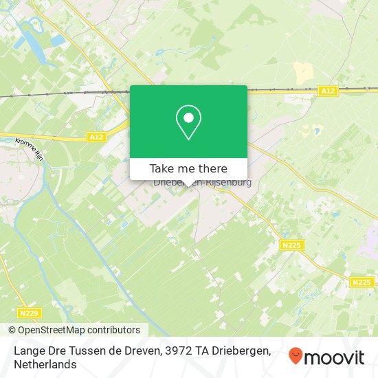 Lange Dre Tussen de Dreven, 3972 TA Driebergen Karte