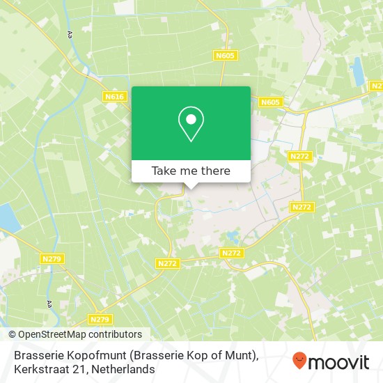 Brasserie Kopofmunt (Brasserie Kop of Munt), Kerkstraat 21 map