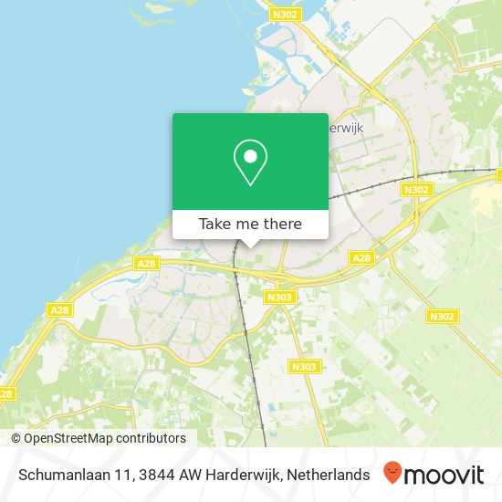Schumanlaan 11, 3844 AW Harderwijk Karte