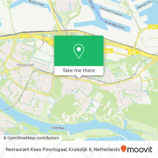 Restaurant Kees Poortugaal, Kruisdijk 8 map