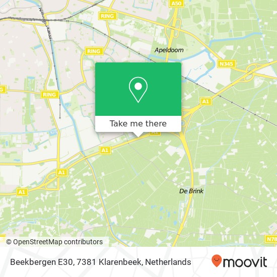 Beekbergen E30, 7381 Klarenbeek map