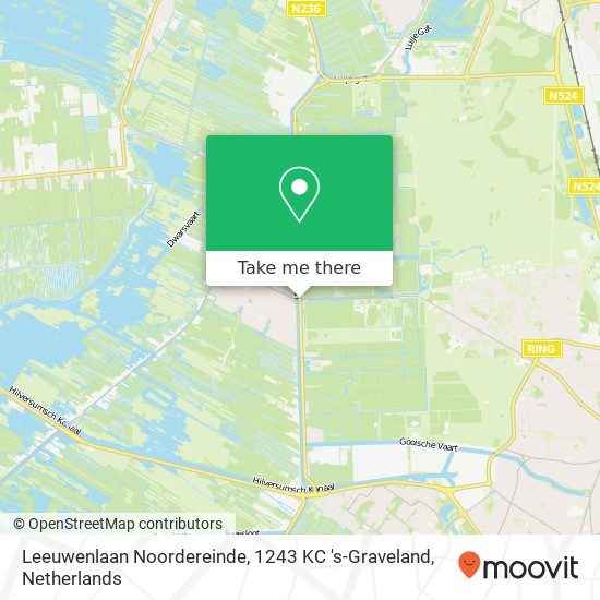 Leeuwenlaan Noordereinde, 1243 KC 's-Graveland Karte