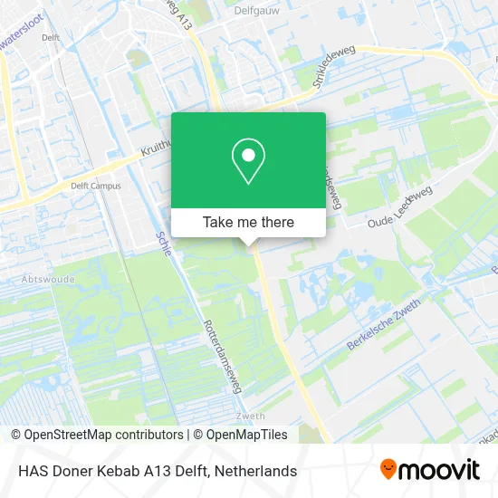 HAS Doner Kebab A13 Delft map
