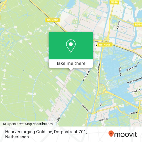 Haarverzorging Goldline, Dorpsstraat 701 map