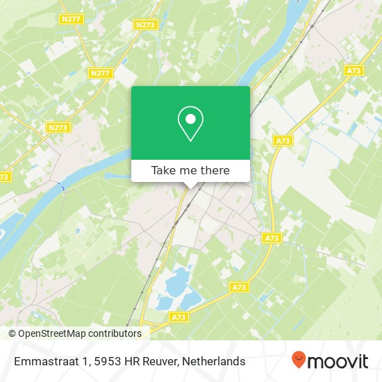 Emmastraat 1, 5953 HR Reuver map