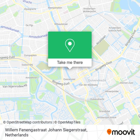 Willem Fenengastraat Johann Siegerstraat Karte