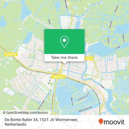 De Bonte Ruiter 34, 1521 JV Wormerveer map