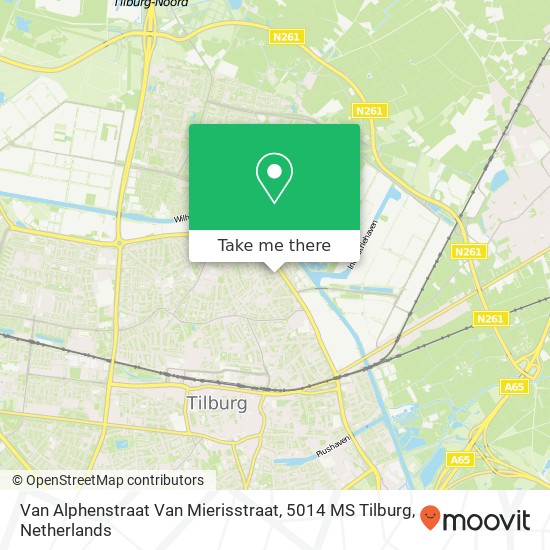 Van Alphenstraat Van Mierisstraat, 5014 MS Tilburg map