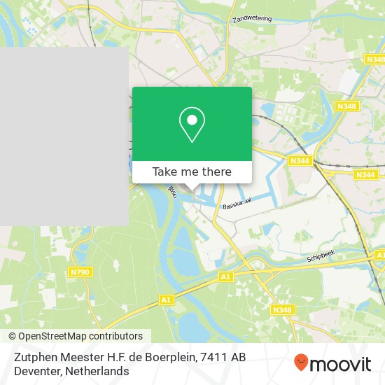 Zutphen Meester H.F. de Boerplein, 7411 AB Deventer map