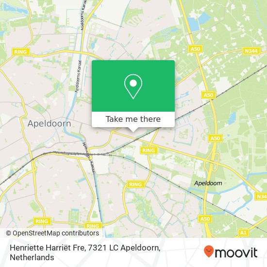 Henriette Harriët Fre, 7321 LC Apeldoorn Karte