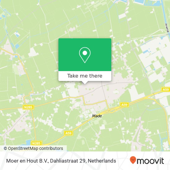 Moer en Hout B.V., Dahliastraat 29 Karte