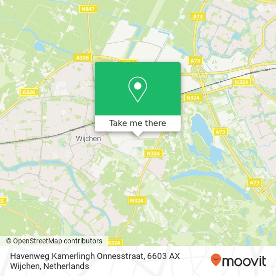Havenweg Kamerlingh Onnesstraat, 6603 AX Wijchen map