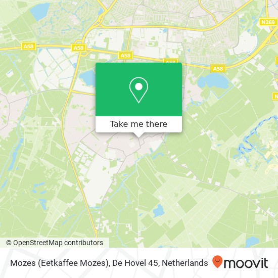 Mozes (Eetkaffee Mozes), De Hovel 45 map