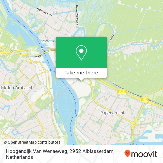 Hoogendijk Van Wenaeweg, 2952 Alblasserdam map