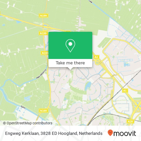 Engweg Kerklaan, 3828 ED Hoogland Karte