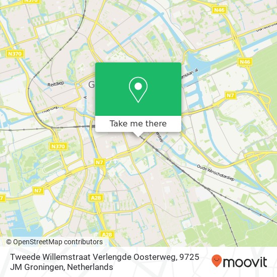 Tweede Willemstraat Verlengde Oosterweg, 9725 JM Groningen map