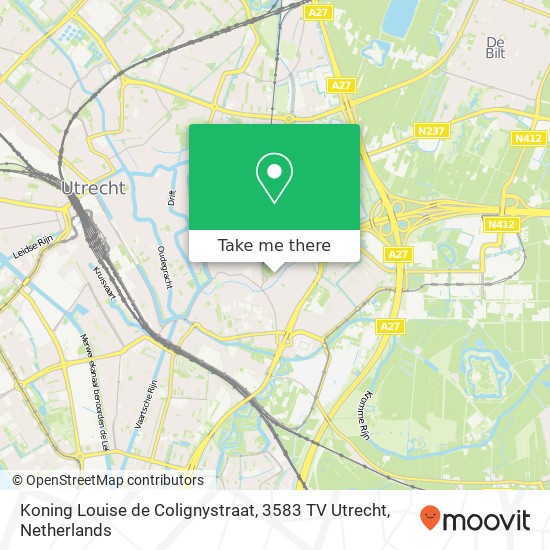 Koning Louise de Colignystraat, 3583 TV Utrecht Karte