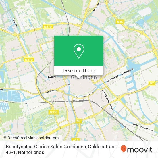 Beautynatas-Clarins Salon Groningen, Guldenstraat 42-1 map