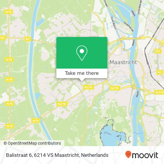 Balistraat 6, 6214 VS Maastricht Karte