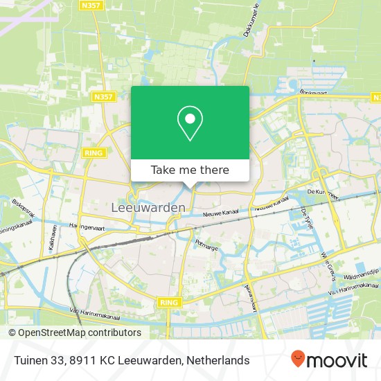Tuinen 33, 8911 KC Leeuwarden map