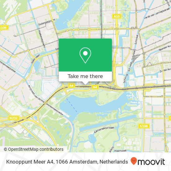 Knooppunt Meer A4, 1066 Amsterdam map