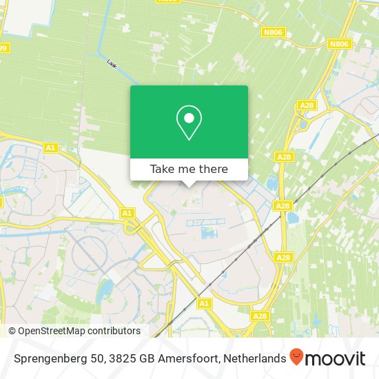 Sprengenberg 50, 3825 GB Amersfoort map