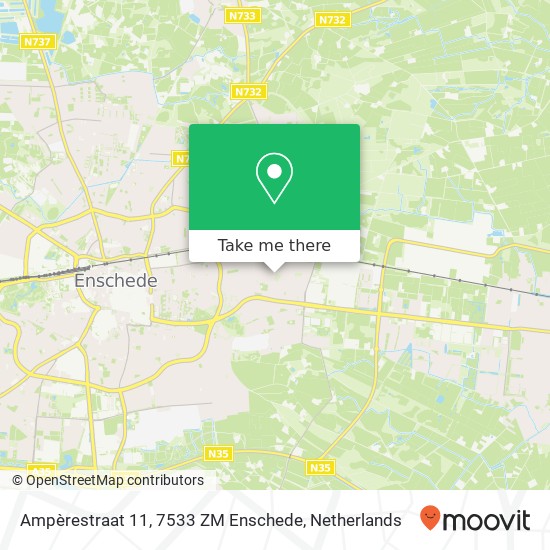 Ampèrestraat 11, 7533 ZM Enschede Karte