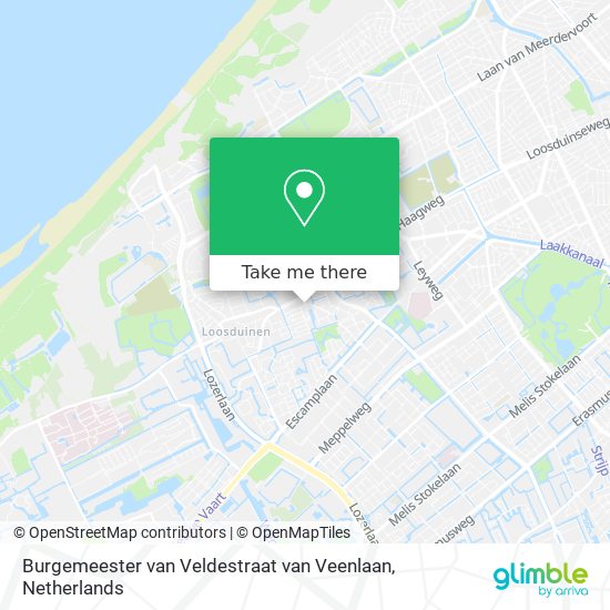 Burgemeester van Veldestraat van Veenlaan map