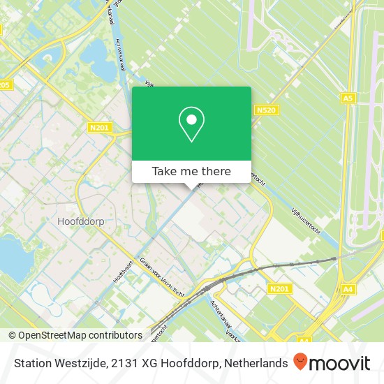 Station Westzijde, 2131 XG Hoofddorp map
