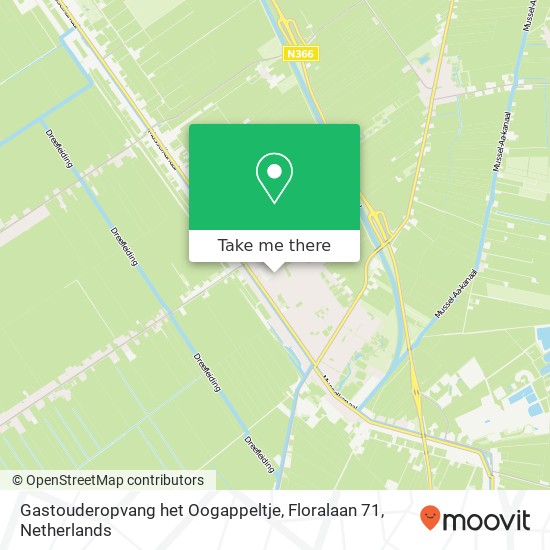 Gastouderopvang het Oogappeltje, Floralaan 71 map