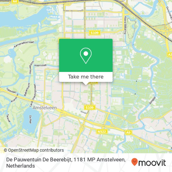 De Pauwentuin De Beerebijt, 1181 MP Amstelveen map