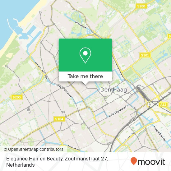 Elegance Hair en Beauty, Zoutmanstraat 27 map