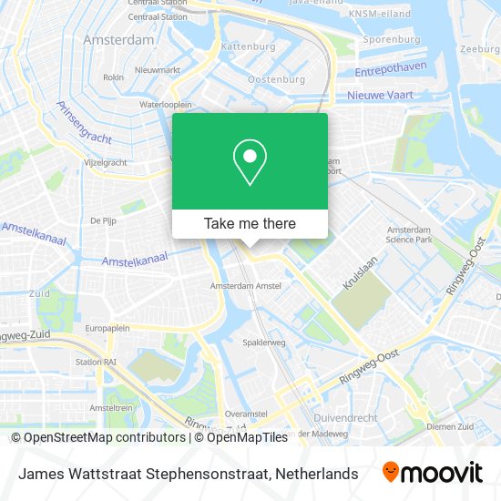 James Wattstraat Stephensonstraat map